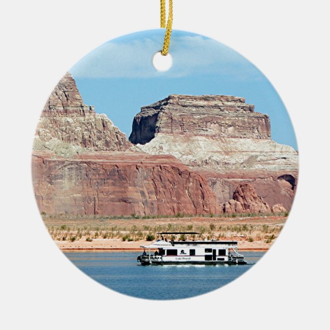 Houseboat, Lake Powell, Arizona, USA 6 Ceramic Ornament (Front)