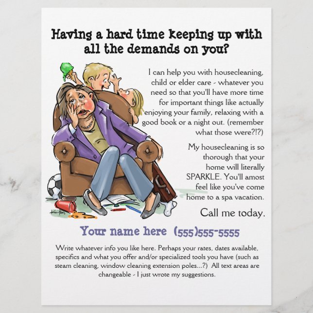 Housecleaning flyer (fully customizable) (Front)