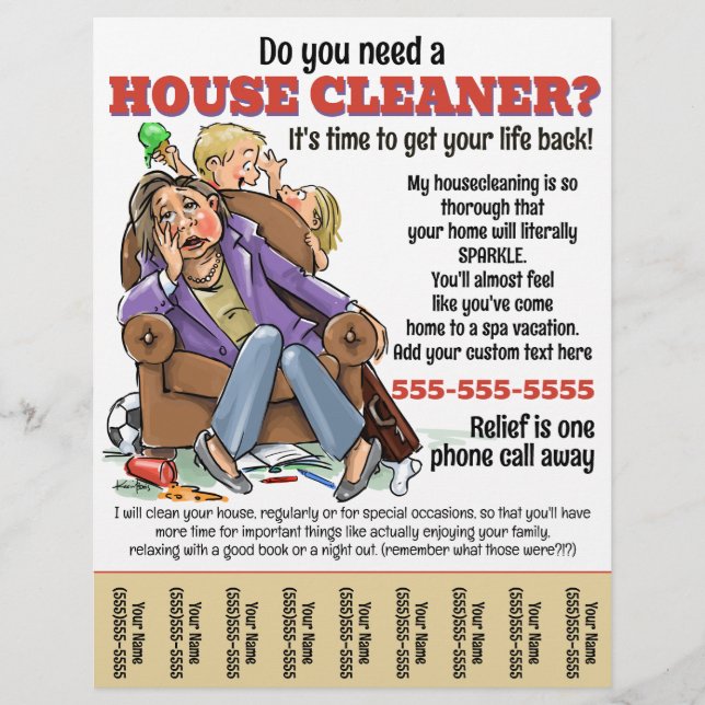 Housecleaning Home Help Baby Sitting promotional  Flyer (Front)