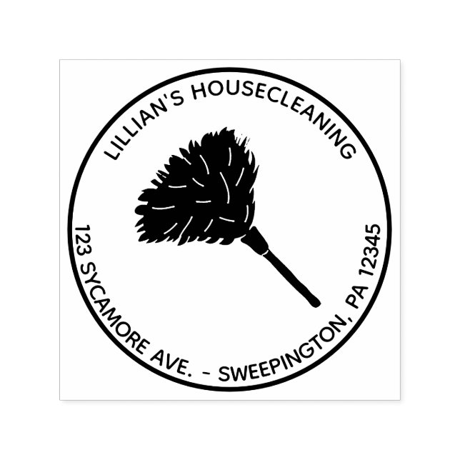 Housecleaning Maid Cleaning Return Address Self-inking Stamp (Design)