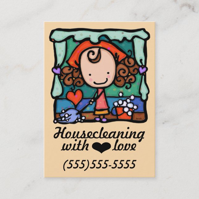 Housecleaning Office Cleaning promo card (Front)