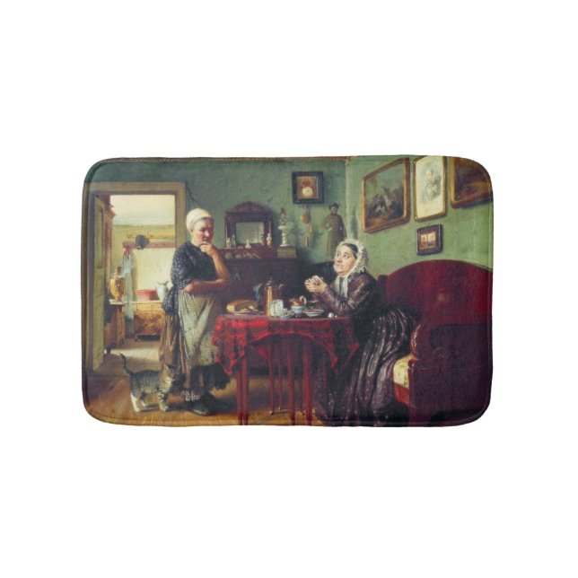 Household Conversation (by Konstantin Makovsky) Bath Mat (Front)