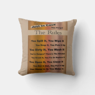 Household Rules Polyester Pillow