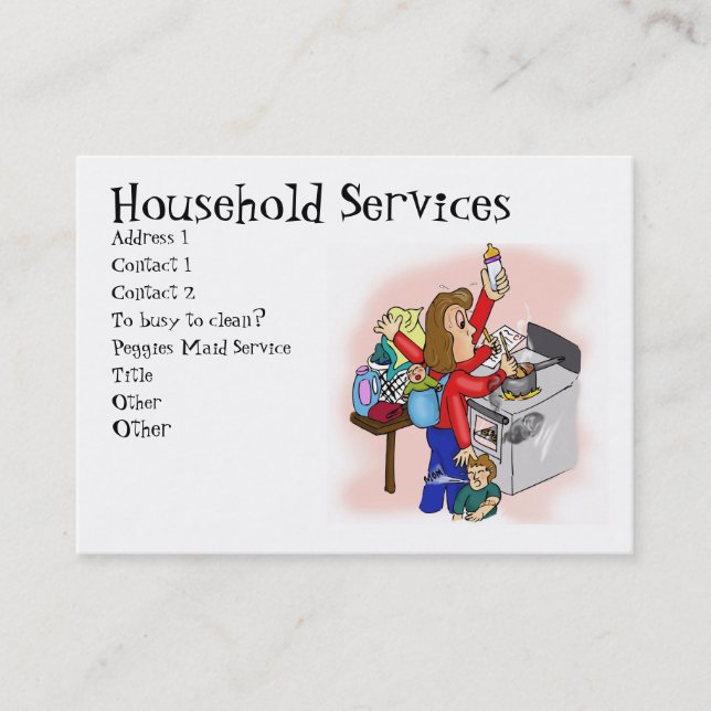 Household Services Business Card (Front)