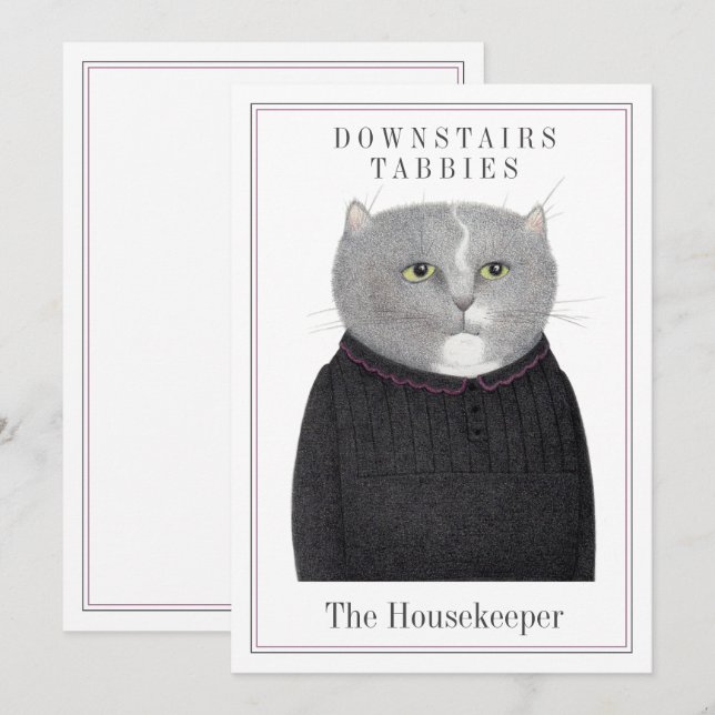 HOUSEKEEPER CAT 5x7 Flat Card + Text (Front/Back)