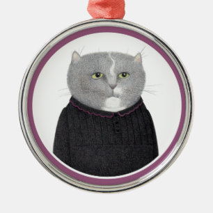 HOUSEKEEPER CAT Premium Round Ornament