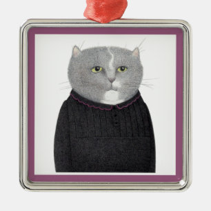 HOUSEKEEPER CAT Premium Square Ornament