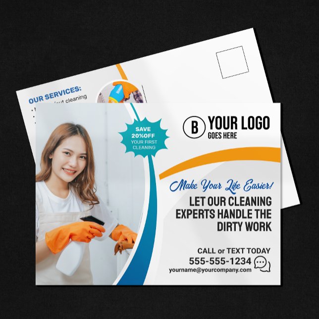 Housekeeper House Office Cleaning Maid Service Postcard (Creator Uploaded)