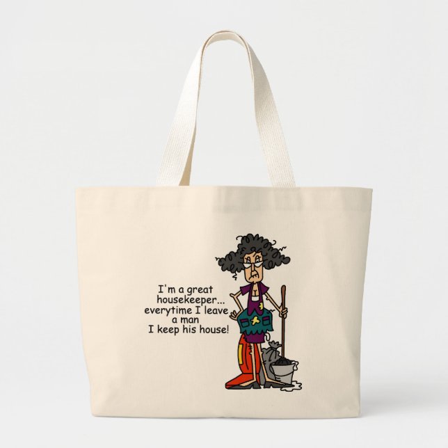 Housekeeper Humour Large Tote Bag (Front)