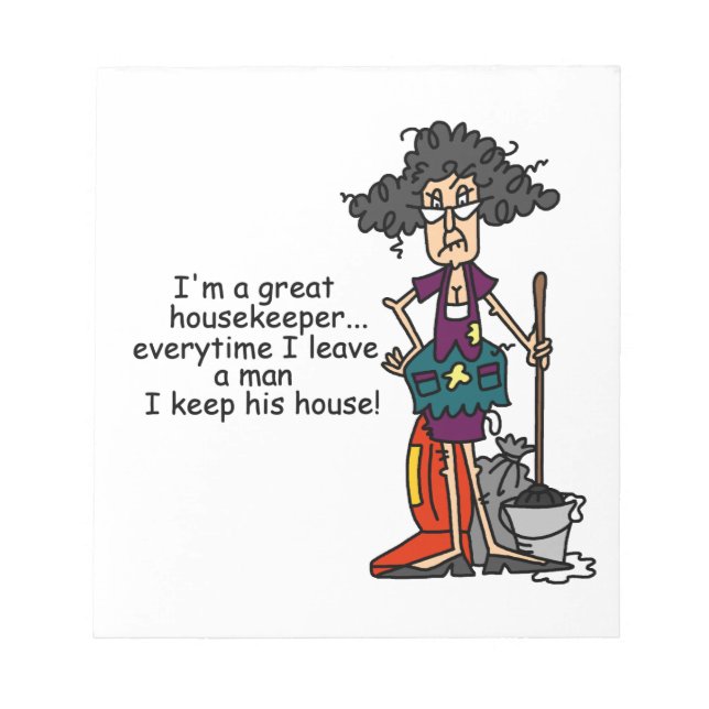 Housekeeper Humour Notepad (Front)