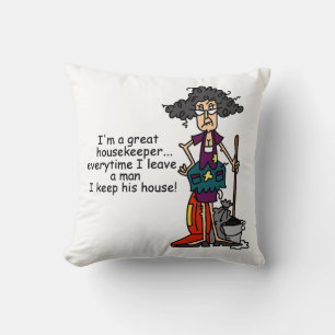 Housekeeper Humour Throw Pillow