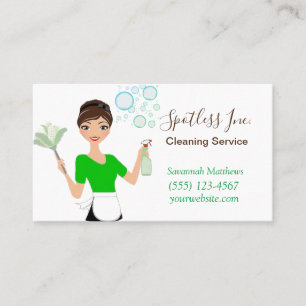 Housekeeper Maid Sparkle House Cleaning Services Business Card