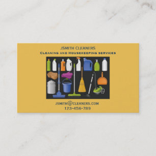 Housekeeper or cleaner freelance cleaning business card