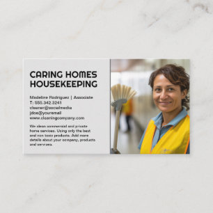 Housekeeper Smiling   Maid Services Business Card