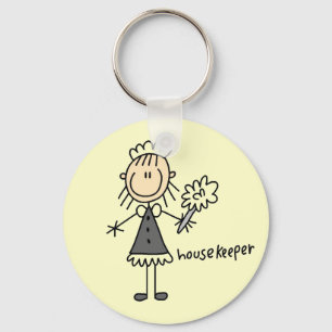 Housekeeper Stick Figure Keychain