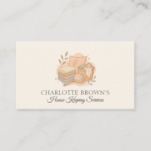 Housekeeping Cleaning Maid Home Maintenance  Business Card