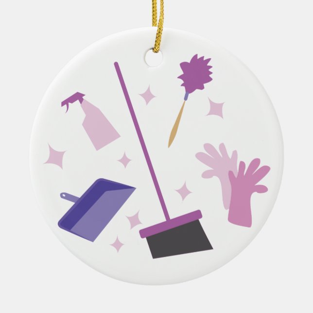 Housekeeping Equipment Ceramic Ornament (Front)