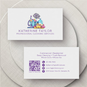 Housekeeping Janitor Cleaning Business Card