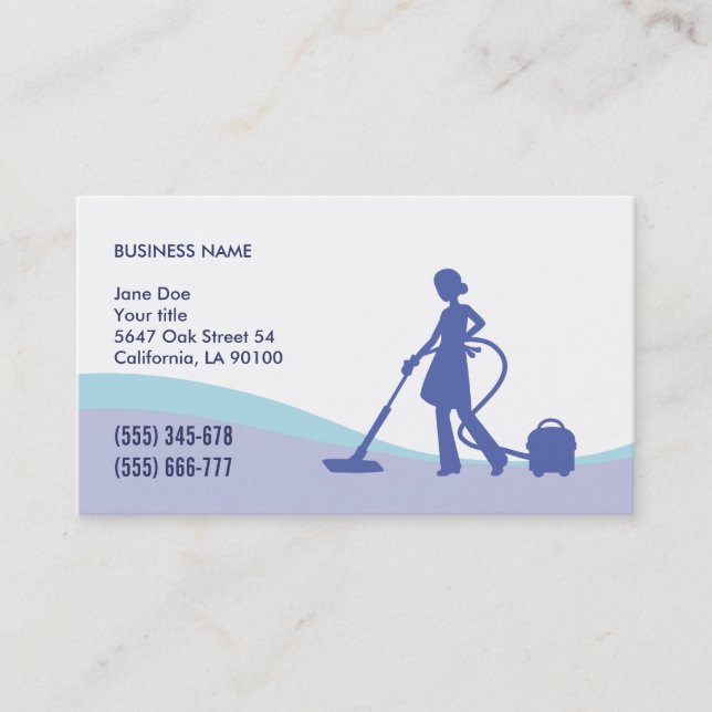 Housekeeping & Maid Business Card Template (Front)