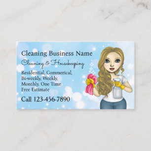 Housekeeping Maid Cleaning Services Business Card