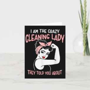 Housekeeping Retro Woman Funny Im The Crazy Cleani Card