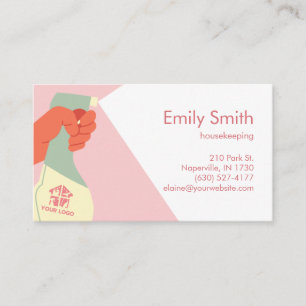 Housekeeping Services Hand Cleaning Spray QR code  Business Card