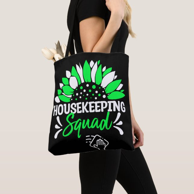 Housekeeping Squad Funny Housekeeper Matching Tote Bag (Close Up)