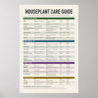 Houseplant Care Guide Poster