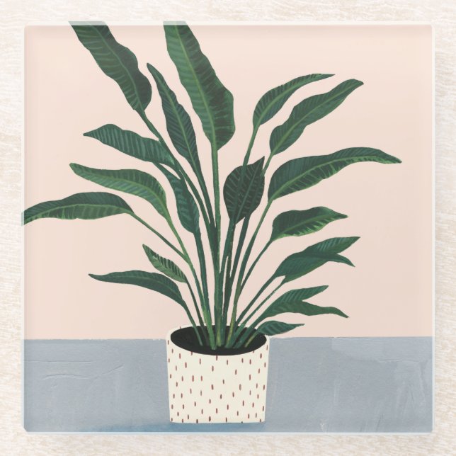 Houseplant Glass Coaster (Front)