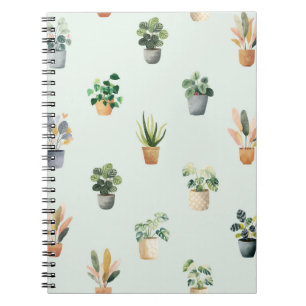 Houseplant Pattern Botanical Indoor Plant Design Notebook