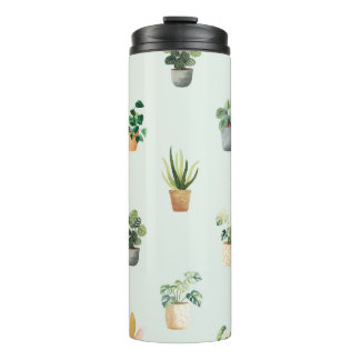 Houseplant Pattern Botanical Indoor Plant Design Thermal Tumbler