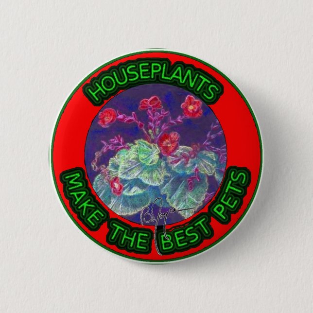 Houseplant Pets 2 Inch Round Button (Front)