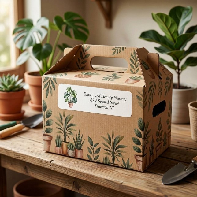 Houseplant Small Business Address Return Label (Creator Uploaded)