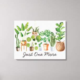 Houseplant Watercolor Gardening Quote Canvas Print