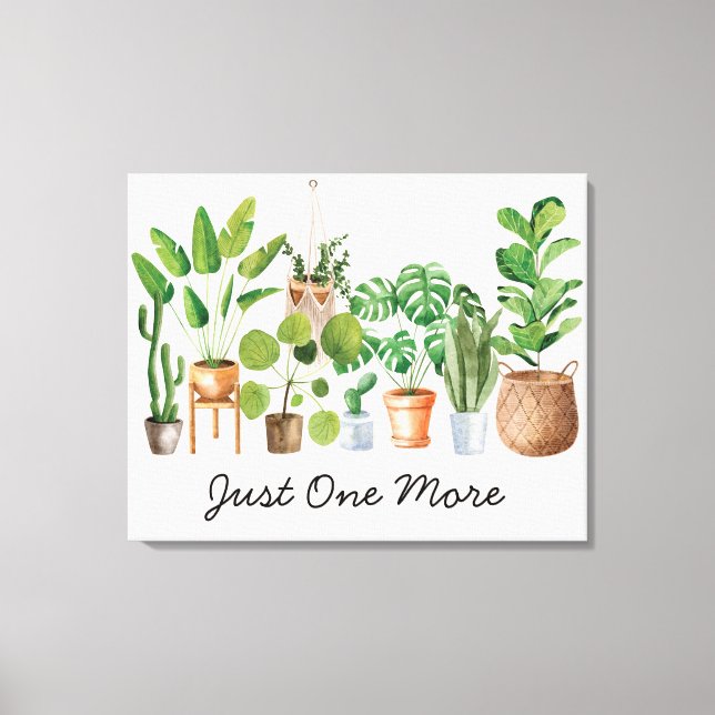 Houseplant Watercolor Gardening Quote  Canvas Print (Front)