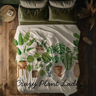 Houseplant Watercolor Quote Fleece Blanket