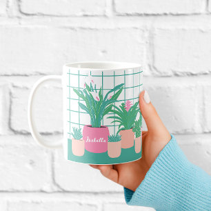 Houseplants Personalised Name Mug