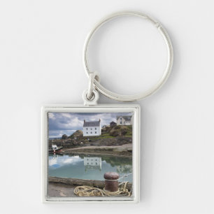Houses And Boats Along The Water Keychain
