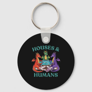 Houses And Humans Dragon Tabletop Rpg Fantasy Paro Keychain
