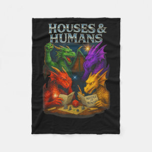 Houses And Humans Funny Novelty Rpg Gamers Men Wom Fleece Blanket