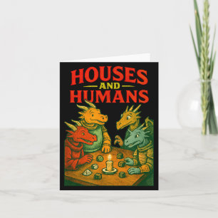 Houses And Humans Gaming Funny Rpg Gamer Men Boys Card