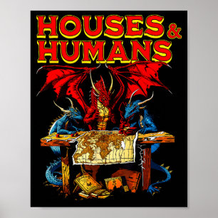 Houses And Humans Vintage Retro 90s Funny Gamer Ga Poster