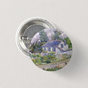 Houses at Auvers Vincent van Gogh 1 Inch Round Button