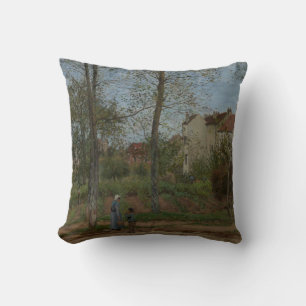 Houses at Bougival (Autumn), 1870 Pissarro Throw Pillow