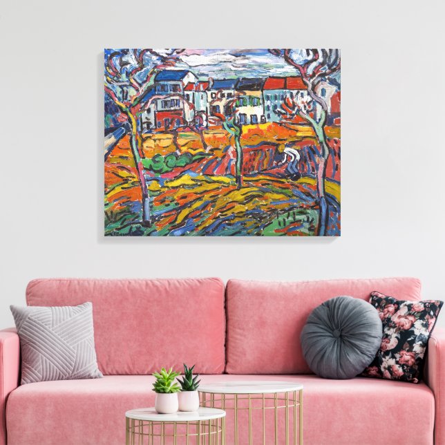 Houses at Chatou | Maurice de Vlaminck | Canvas Print (Insitu(LivingRoom))