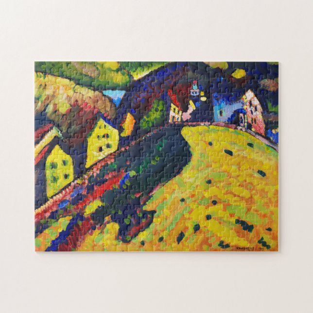 Houses at Murnau, Wassily Kandinsky Jigsaw Puzzle (Horizontal)