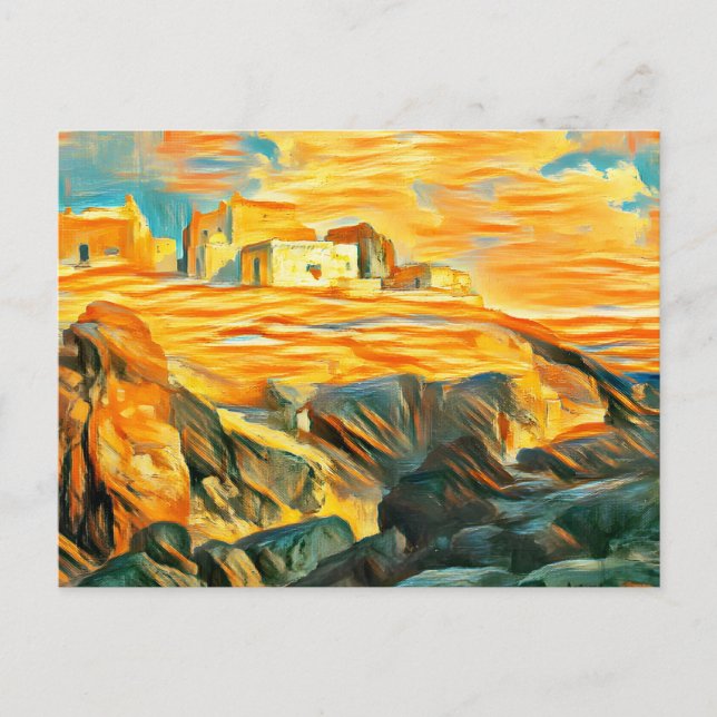 Houses Atop a Mountain, New Mexico Postcard (Front)