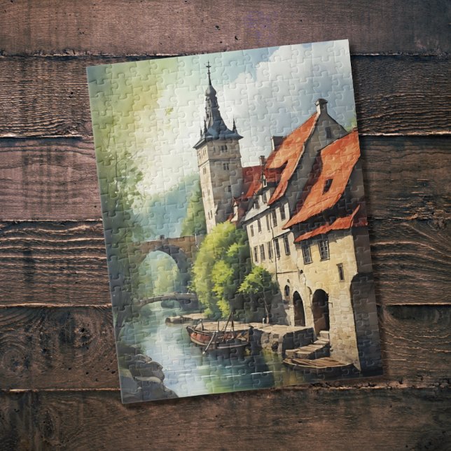 Houses by the river jigsaw puzzle (Creator Uploaded)