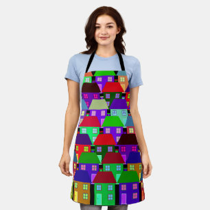 HOUSES COLORFUL HOME COMMUNITY   APRON