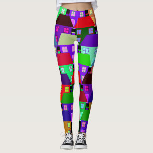 HOUSES COLORFUL HOME COMMUNITY LEGGINGS